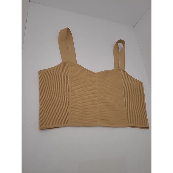 House of Harlow 1960 Crop Tank Top Stretch Size Medium Gold Tan Stretch - Picture 3 of 10